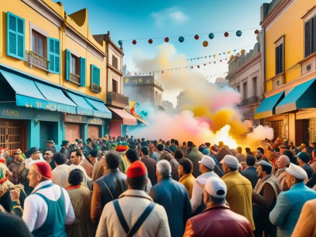 Carnaval en Montevideo: una fiesta de color y cultura Animado Carnaval en Montevideo con desfiles, músicos y espectadores