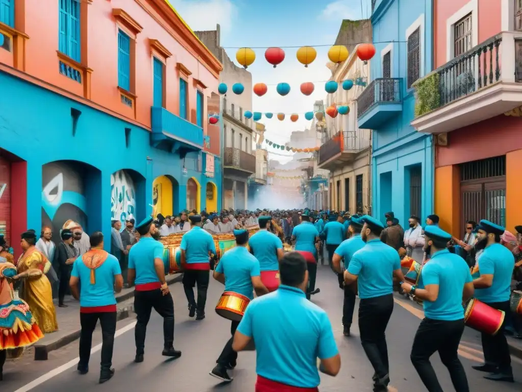 Escena vibrante del Carnaval en Montevideo: graffiti y fiesta Arte urbano y Carnaval en Montevideo: Graffiti Carnaval Uruguayo arte urbano en las calles históricas