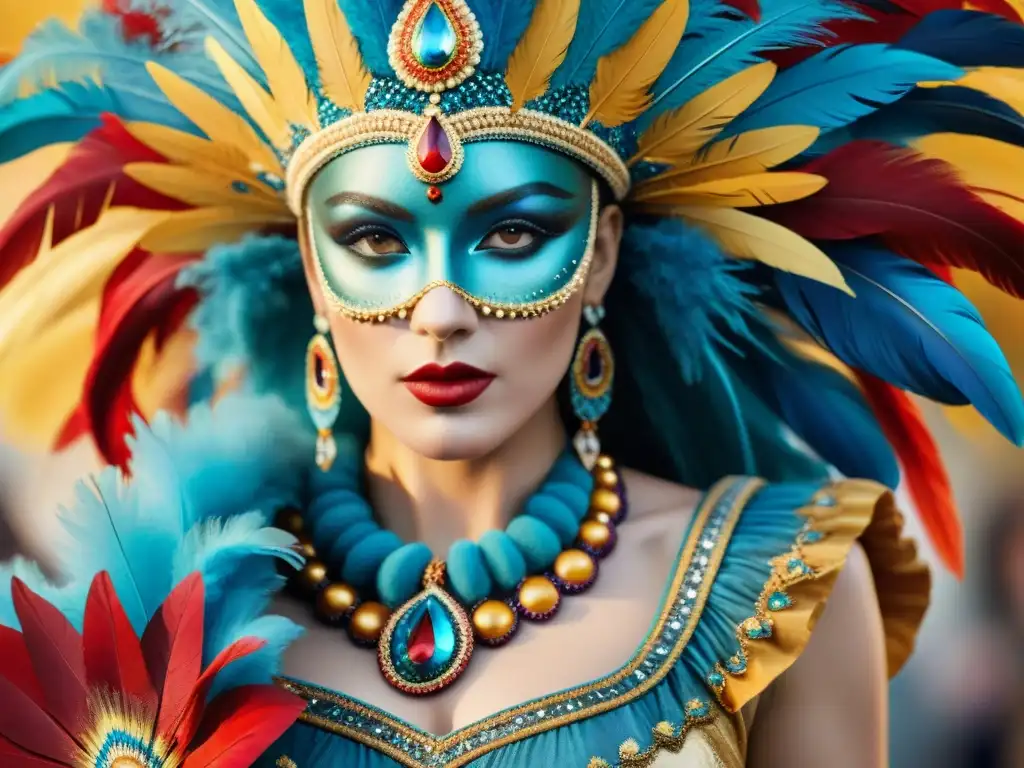 Restauración mágica de trajes de carnaval en acuarela Artesanos restauran con esmero trajes emblemáticos del Carnaval Uruguayo, con detalles vibrantes y delicados