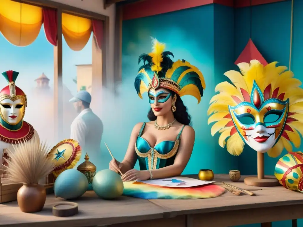 Taller de Carnaval en Uruguay: Creatividad y Pasión Producción audiovisual del Carnaval Uruguayo: taller lleno de color, creatividad y trabajo en equipo