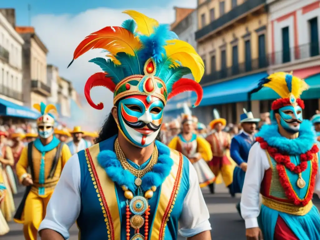 Carnaval en Uruguay: Tradición y Alegría Disfruta la evolución del Carnaval Uruguayo en imágenes: vibrante desfile con coloridos trajes y máscaras, danzas alegres y música festiva