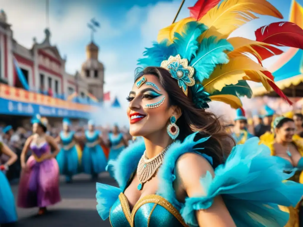 Deslumbrante desfile de Carnaval en Uruguay Una colorida contribución de mujeres al Carnaval Uruguayo