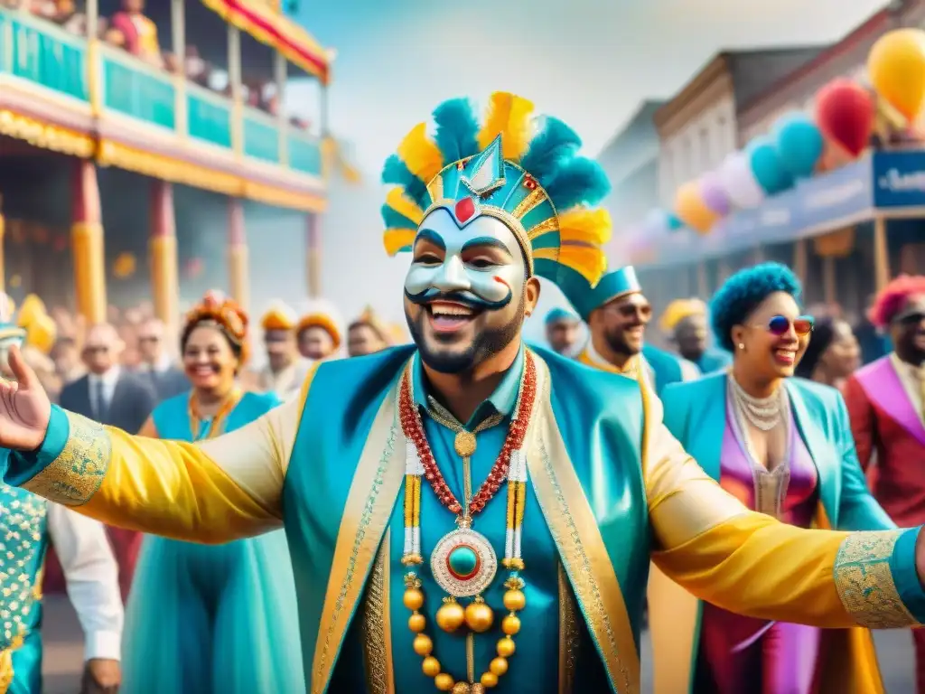 Desfile inclusivo y vibrante: Celebrando la diversidad con alegría Una colorida escena de desfile de carnaval con personas con discapacidad participando alegremente en un ambiente inclusivo y festivo