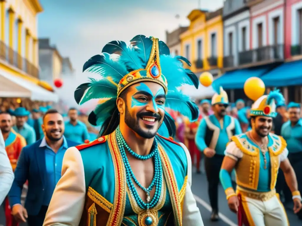 Deslumbrante desfile de carnaval en Uruguay Colorida estrategia de marketing para campaña del Carnaval en Uruguay