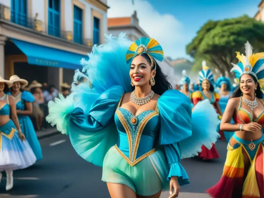 Una colorida parada de carnaval en Uruguay con decoraciones ecofriendly y una comunidad unida celebrando