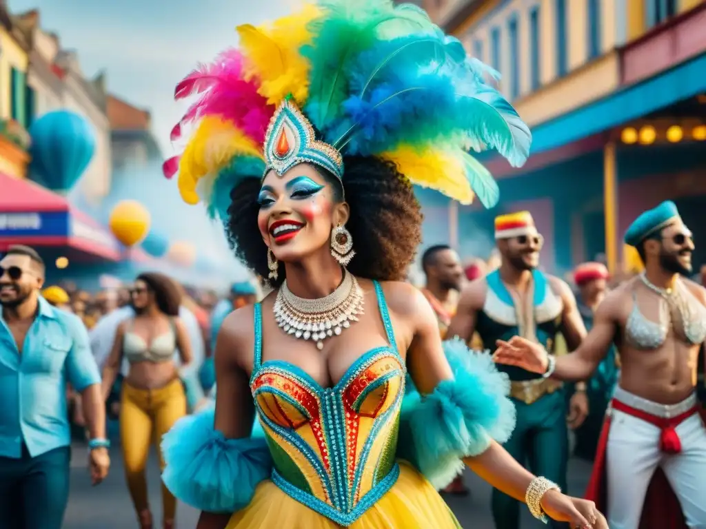 Colorida diversidad en Carnaval LGBT+ Uruguayo Coloridas comparsas LGBT+ celebran diversidad en el Carnaval Uruguayo