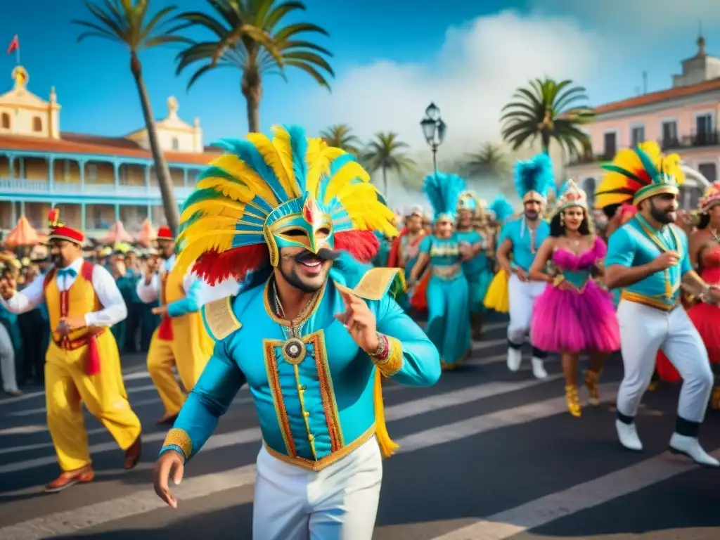 Carnaval en Uruguay: Colorida fiesta con diversidad y alegría Colorido Carnaval en Uruguay: diversidad y alegría en desfile festivo