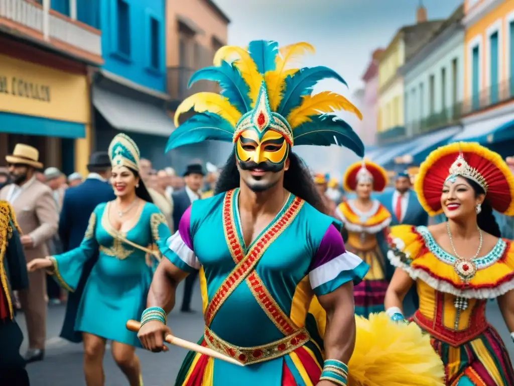 Carnaval en Uruguay: Danzas, Música y Color Colorido Carnaval Uruguayo con rituales ancestrales: danzas, música y alegría en las calles