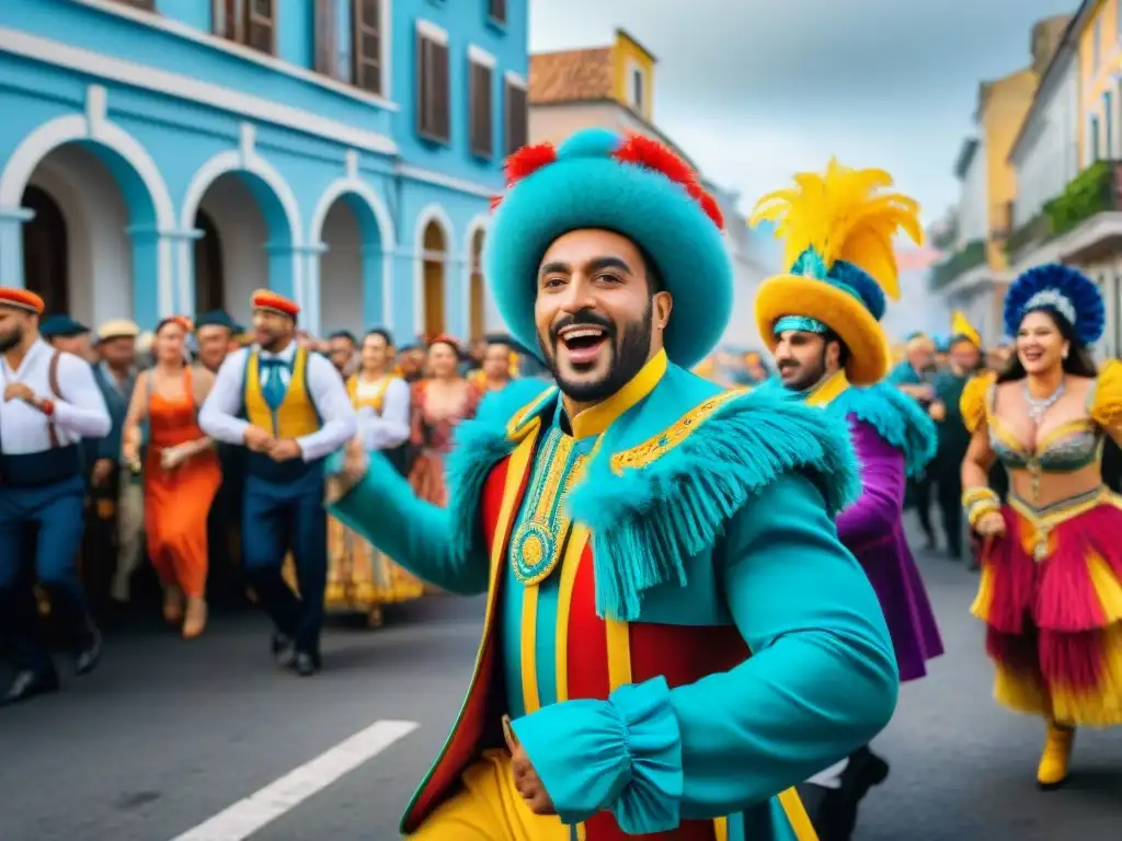 Deslumbrante Carnaval en Uruguay: vibrante desfile de colores Colorido desfile de Carnaval en Uruguay con música tradicional y diversidad