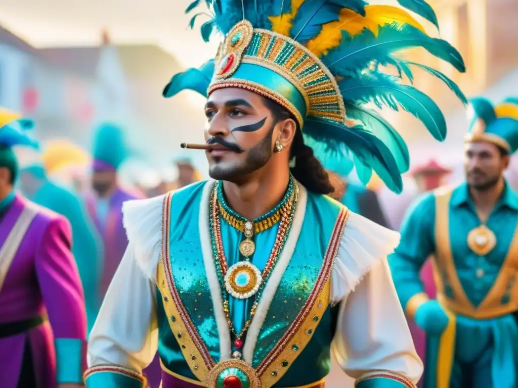 Coloridos trajes de vedettes en Carnaval de Uruguay Coloridos trajes vedettes del Carnaval Uruguay