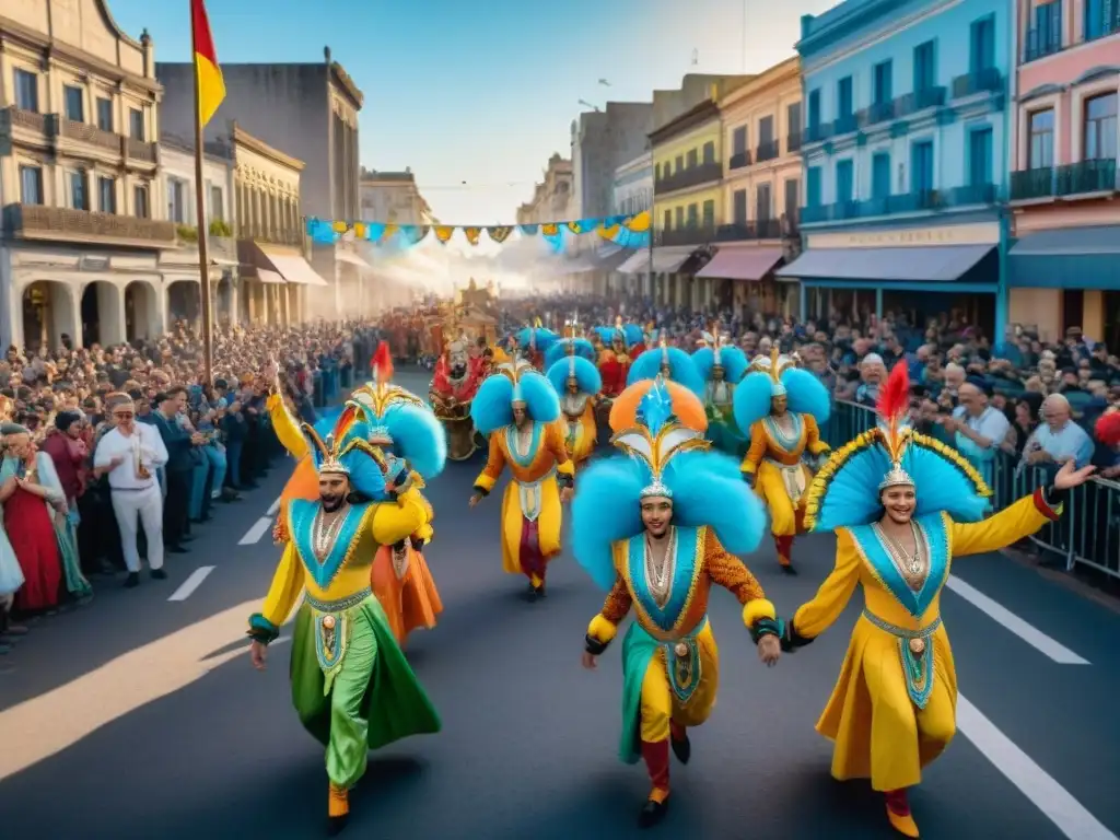 Desfile de Carnaval en Uruguay: colorido y sostenible Desfile de Carnaval en Uruguay con reciclaje creativo y alegría