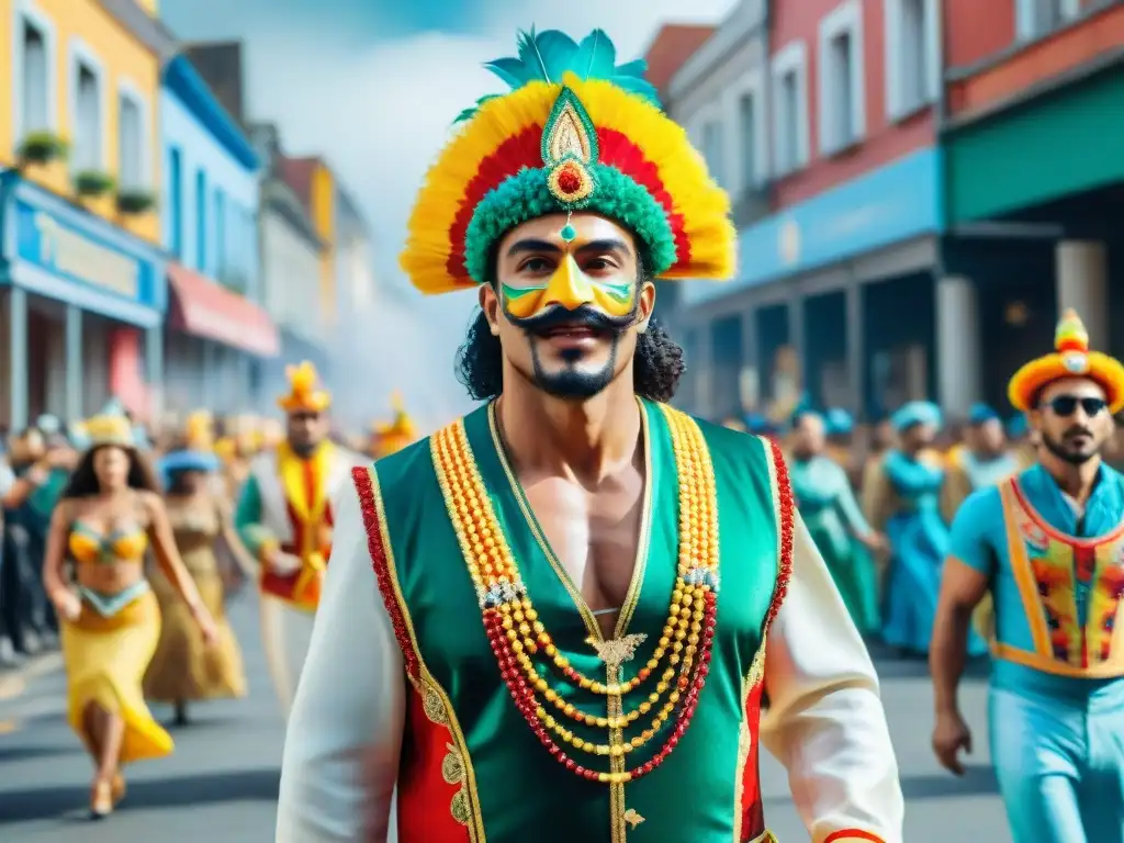 Desfile de Carnaval en Uruguay: Tradición y Sostenibilidad Desfile de Carnaval Uruguayo con impacto ambiental sostenible, tradición y colorido en las calles