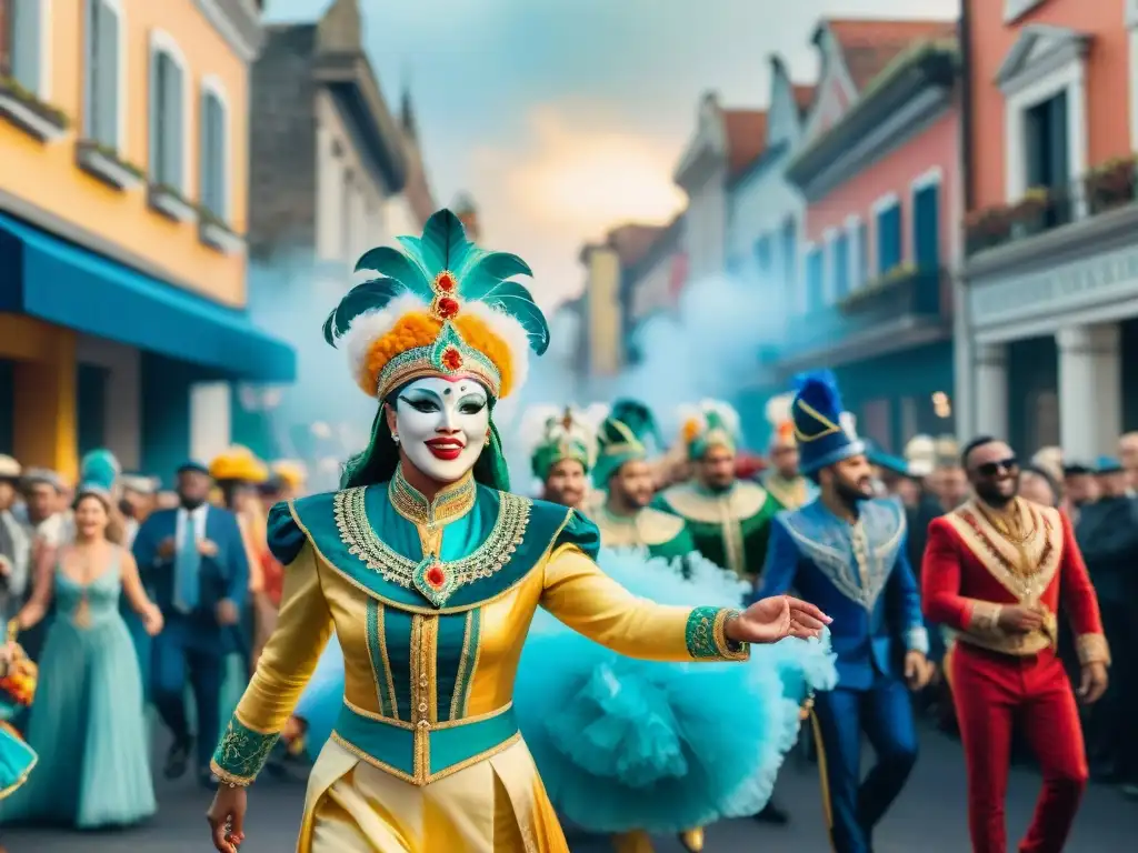 Desfile de Carnaval: colorido y festivo Desfile de Carnaval vibrante con detalles coloridos y energía festiva en la calle de la ciudad