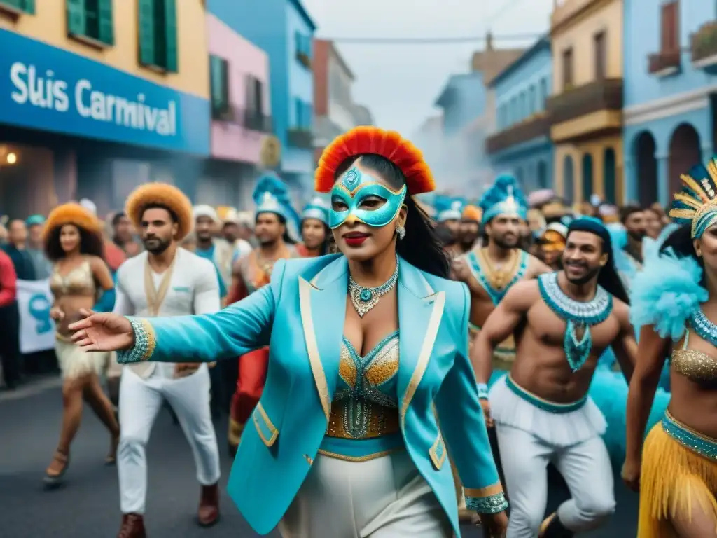 Desfile de Carnaval inclusivo en Uruguay: celebrando la diversidad Desfile de Carnaval en Uruguay, destacando la visibilidad de minorías en una celebración colorida y diversa