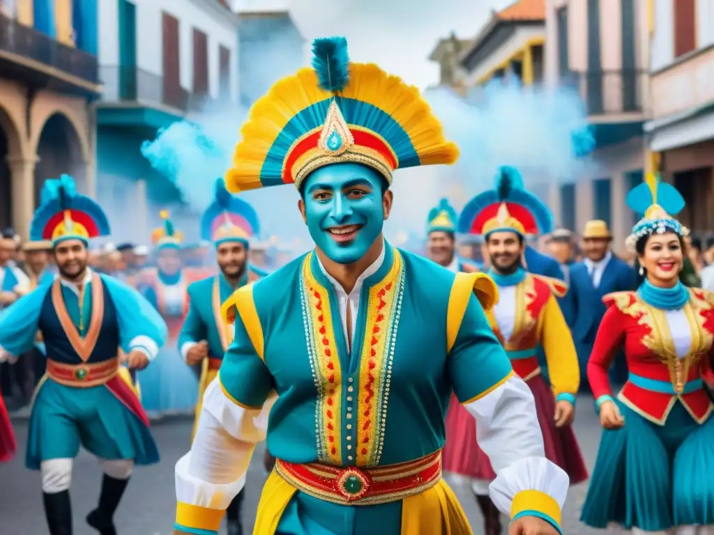 Desfile de Carnaval en Uruguay: Diversidad y Alegría Desfile colorido del Carnaval en Uruguay con Géneros del Carnaval Uruguayo