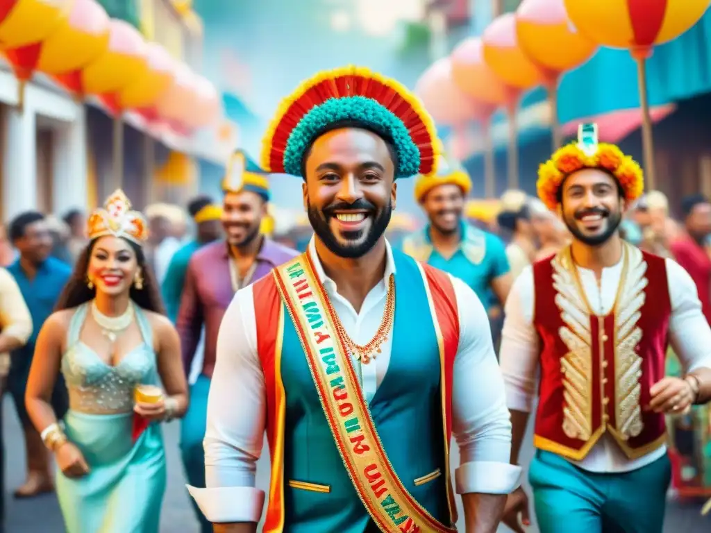 Desfile multicultural en Carnaval: niños celebran la diversidad Un desfile colorido de Carnaval con niños de diversas culturas celebrando juntos