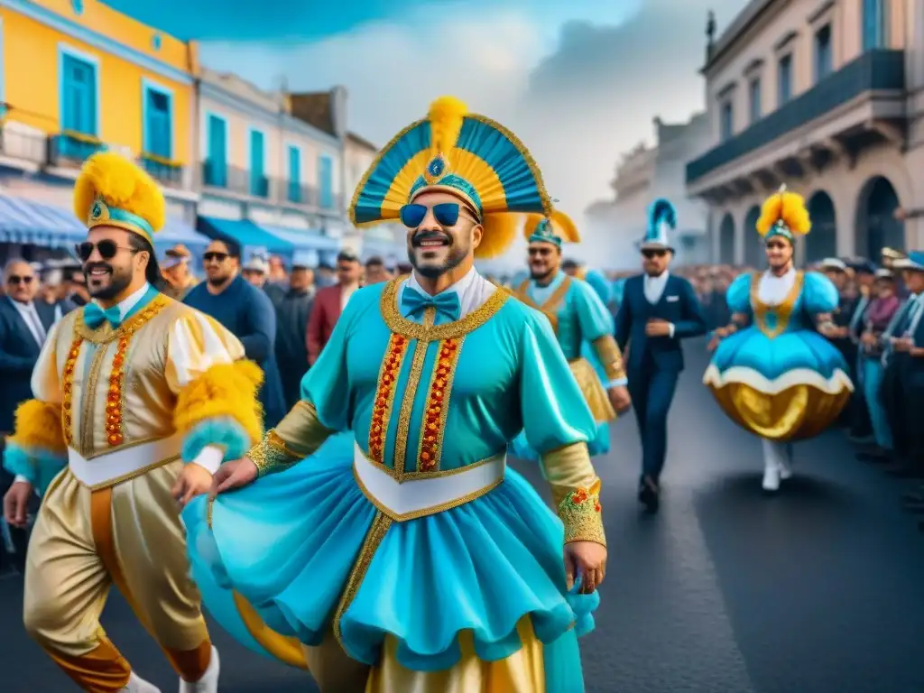 Desfile de Carnaval en Uruguay: Colorida celebración con música y baile Desfile colorido de Carnaval Uruguayo con carrozas y gente bailando en las calles, capturando la esencia festiva del Carnaval Uruguayo cine televisión internacional