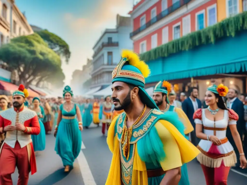 Desfile ecológico en Carnaval Uruguayo: diversidad y sostenibilidad Desfile colorido de ecoemprendimientos en el Carnaval Uruguayo