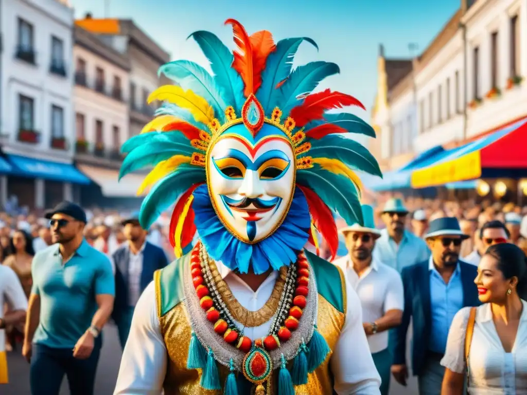 Desfile multicultural de Carnaval en Uruguay Un desfile colorido fusiona tradiciones locales en Carnaval Uruguayo