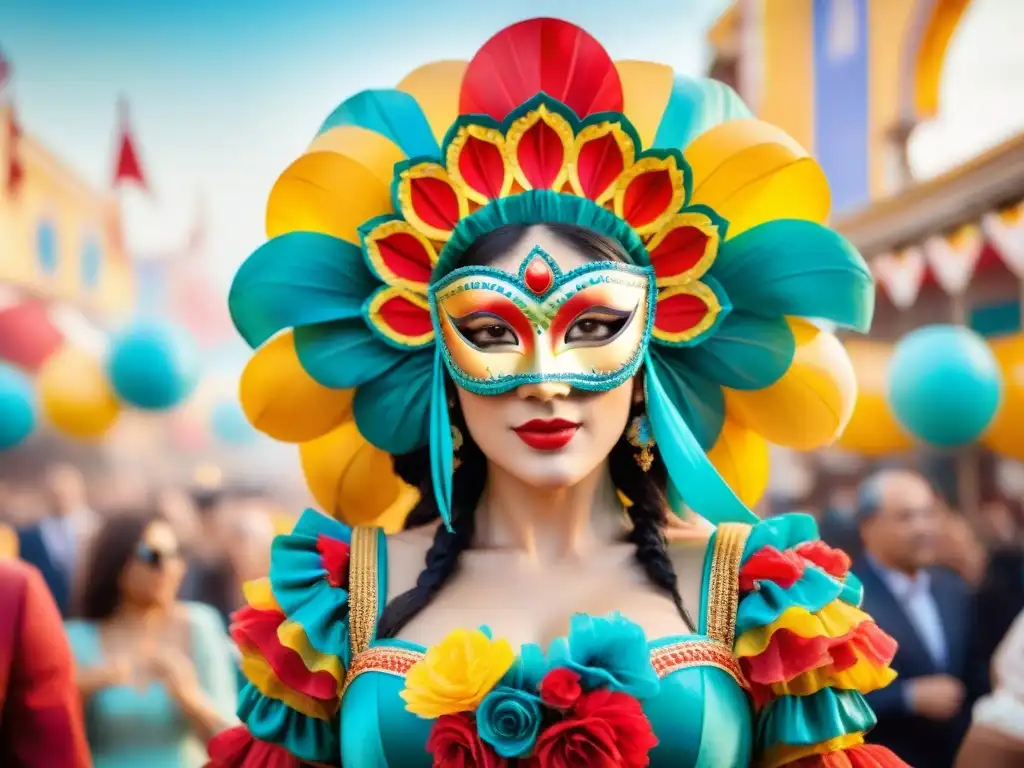 Desfile de Carnaval italiano y español: ¡color y tradición! Un desfile colorido y vibrante con influencia italiana y española Carnaval: flotador, máscaras, bailarines y confeti