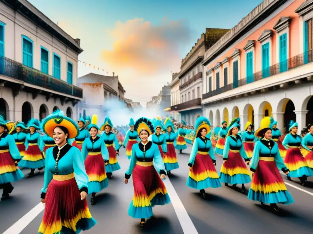 Desfile de comparsas en Uruguay: colores y alegría en las calles Desfile de comparsas en Uruguay celebra diversidad cultural con colores vibrantes y alegría en las calles