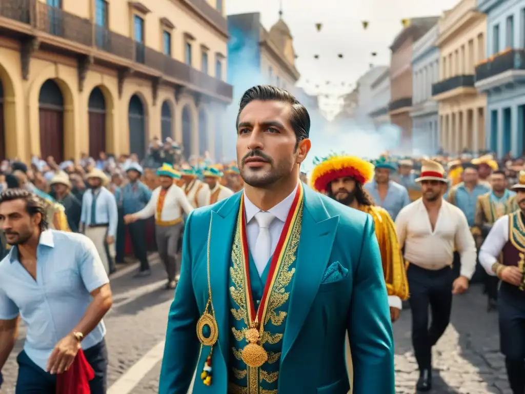 Deslumbrante desfile de Carnaval en Uruguay Desfile vibrante en Uruguay durante Carnaval