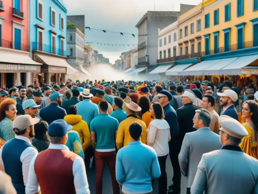Carnaval en Montevideo: Colorida fiesta uruguaya Desfile vibrante de carnaval en Montevideo, Uruguay