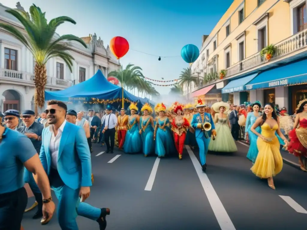 Desfile de Carnaval en Uruguay: energía y colorido Desfile vibrante de carnaval en Uruguay con innovaciones en promoción de eventos festivos