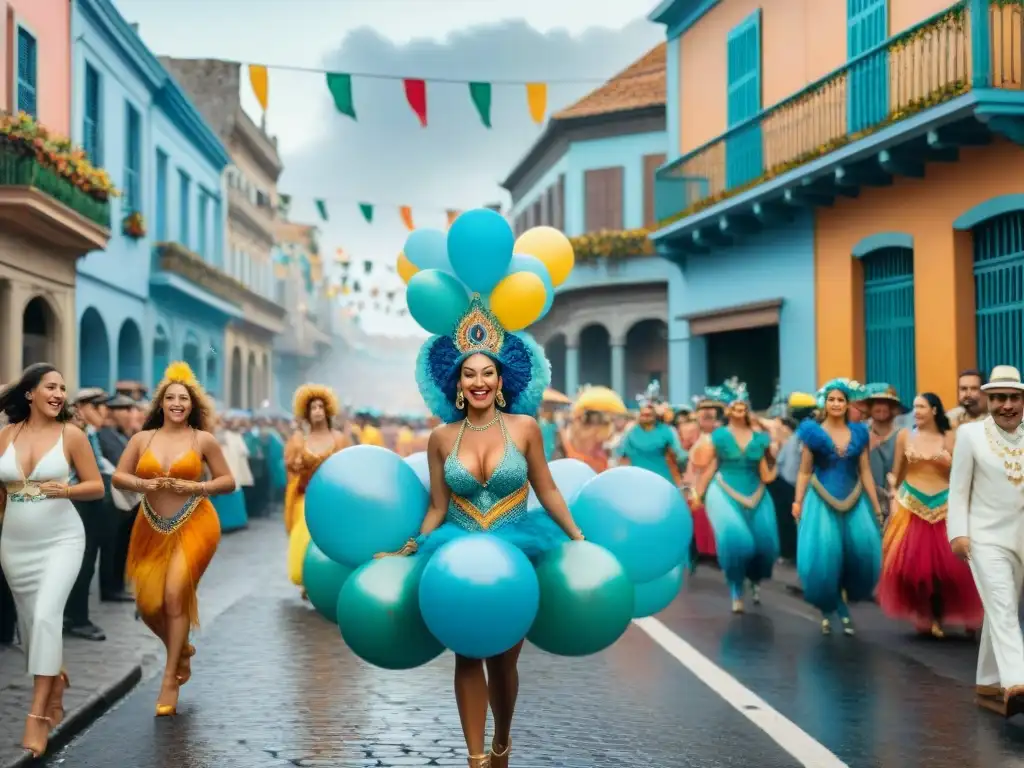Deslumbrante Carnaval en Uruguay: desfile colorido y festivo Desfile vibrante en el Carnaval Uruguayo con ascenso socioeconómico