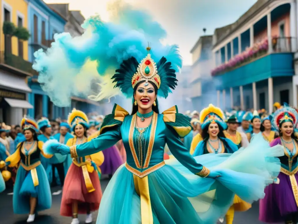 Desfile de Carnaval en Uruguay: Vibrante y Colorido Un desfile vibrante y colorido de Carnaval en Uruguay con oportunidades de negocio en Carnaval Uruguayo