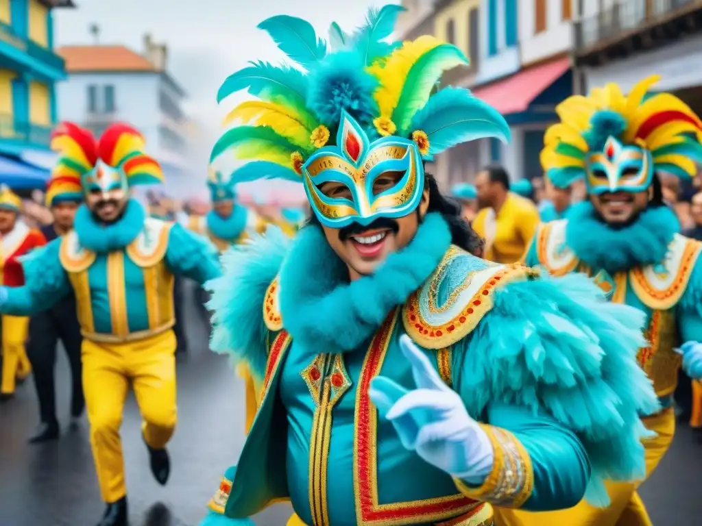 Carnaval en Uruguay: Explosión de color y alegría Deslumbrante Carnaval en Uruguay: Coloridos trajes, máscaras y bailes al ritmo de la música tradicional