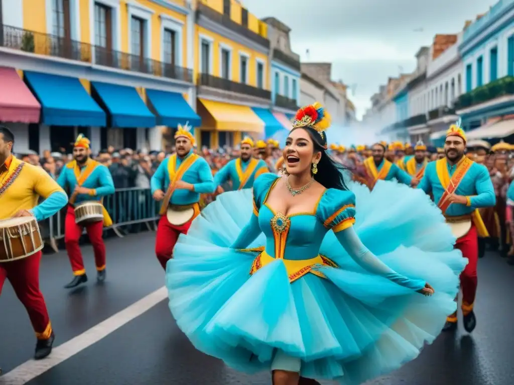 Colorido Carnaval en Uruguay: Baile, música y alegría Deslumbrante Carnaval en Uruguay con danzas y colores vibrantes, reflejando el origen y evolución del Carnaval Uruguayo