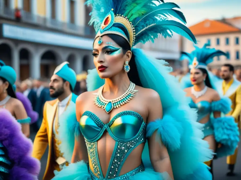 Carnaval en Uruguay: Deslumbrante desfile de disfraces brillantes Deslumbrante Carnaval en Uruguay con historia, trajes de lentejuelas y coloridos detalles