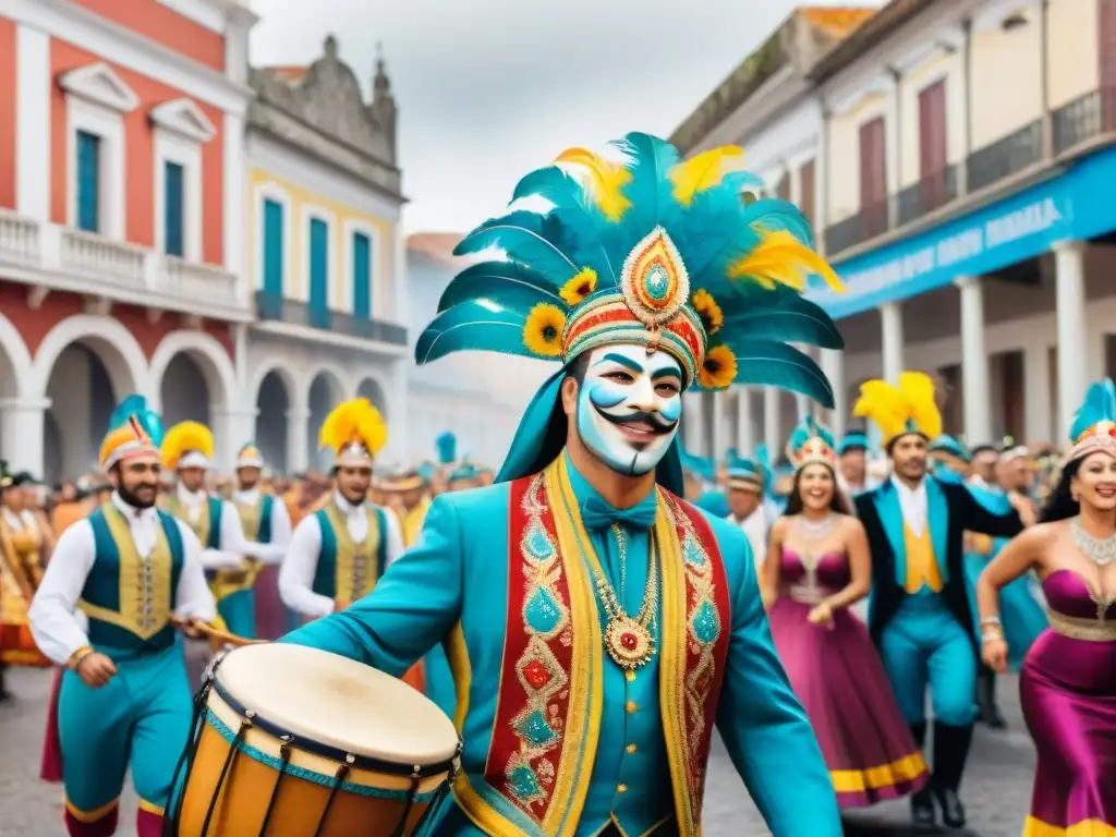Deslumbrante desfile de Carnaval en Uruguay Deslumbrante Carnaval Uruguayo: cultura comunitaria en vibrante desfile de colores y alegría
