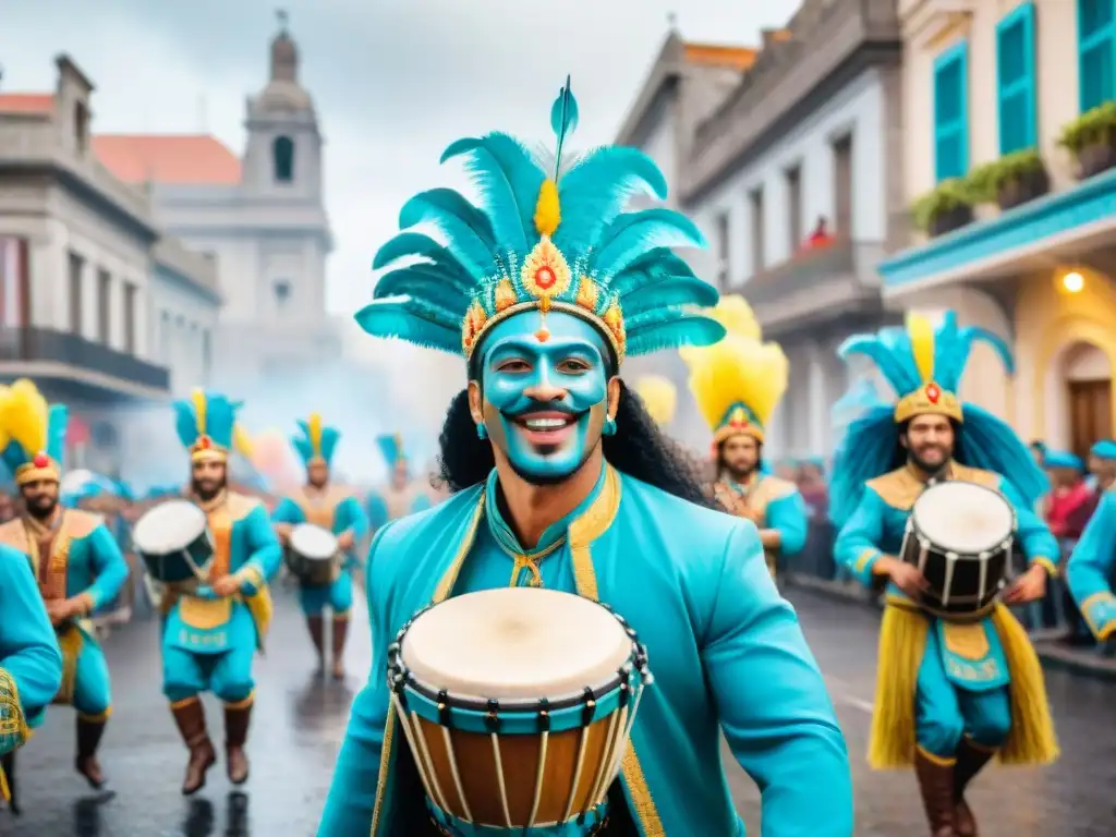 Desfile de Carnaval en Uruguay: color y alegría en las calles Deslumbrante Carnaval Uruguayo con diversidad cultural y festiva