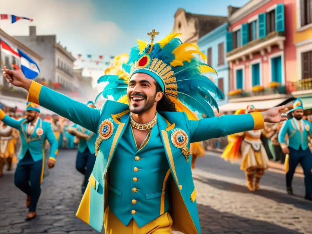 Desfile de Carnaval en Uruguay: alegría y colorido Deslumbrante Carnaval Uruguayo: Inversiones seguridad salud Carnaval Uruguayo