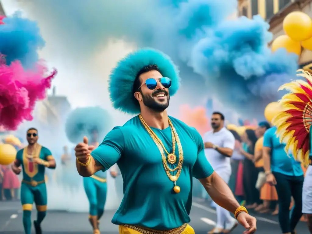 Carnaval Uruguayo: Energía y Color en las Calles Deslumbrante Carnaval Uruguayo: marcas brillan en la fiesta con floats, danzas y espectadores inmersos en la celebración