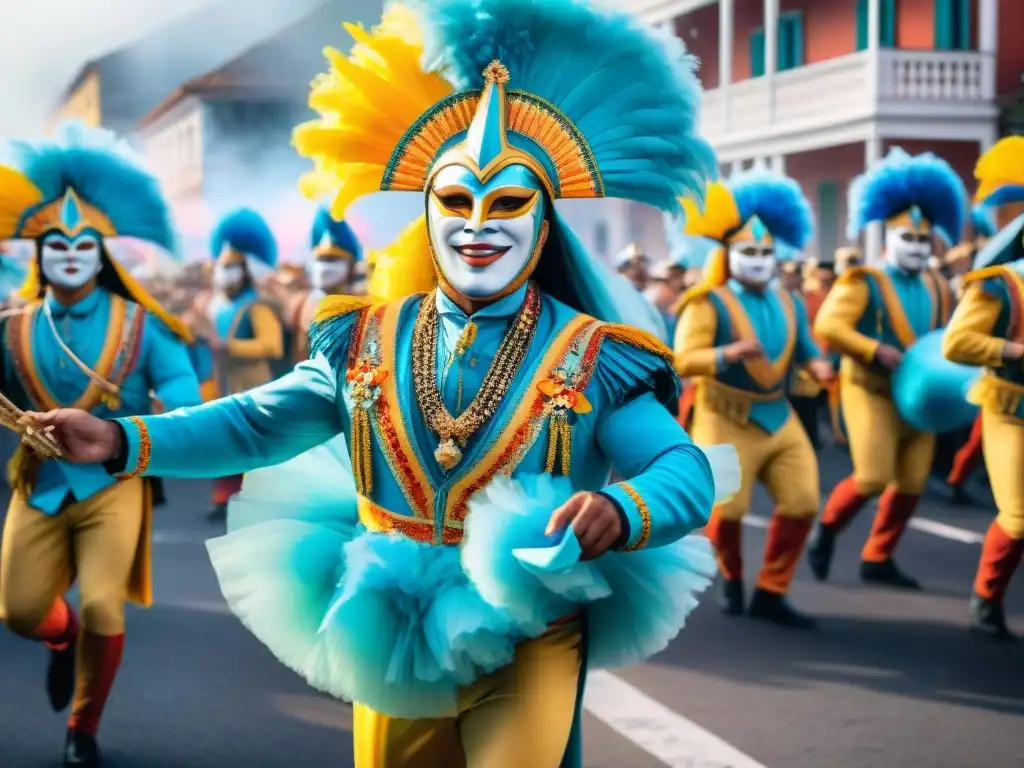 Deslumbrante comparsa de Carnaval en Uruguay Deslumbrante comparsa del Carnaval uruguayo, uniendo culturas a través del Carnaval