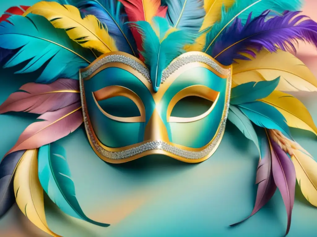 Un deslumbrante cuadro de acuarela de máscaras de carnaval en Uruguay, transmitiendo el impacto emocional de los artistas