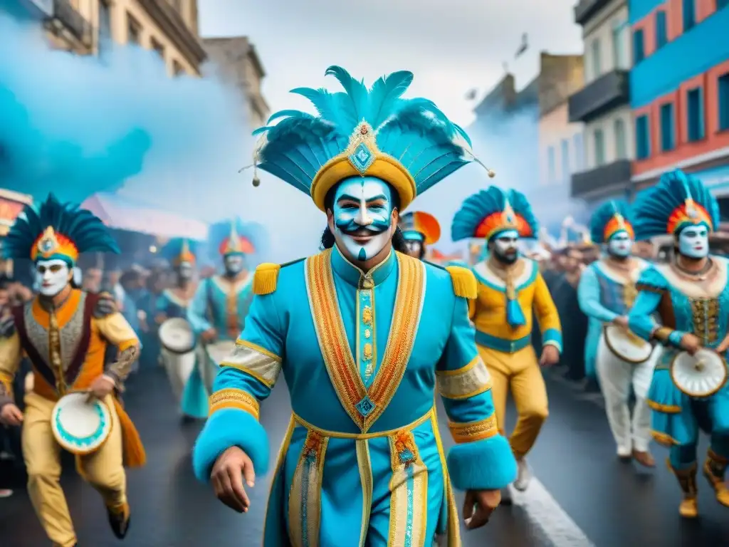 Desfile vibrante de carnaval en Uruguay: ¡alegría y color! Deslumbrante desfile de carnaval en Uruguay: carros alegóricos, bailarines y espectadores