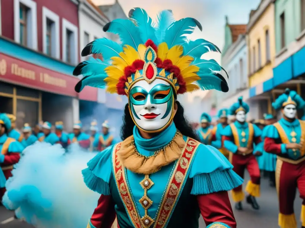 Deslumbrante carnaval en Uruguay: danzas, música y colorido Deslumbrante desfile de carnaval en Uruguay con danzas y músicos