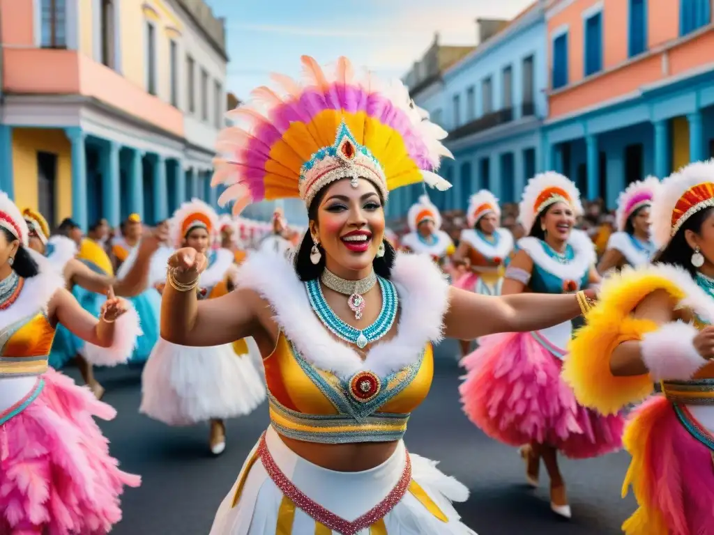 Carnaval en Uruguay: Baile, color y alegría Deslumbrante desfile de Carnaval en Uruguay con influencia africana