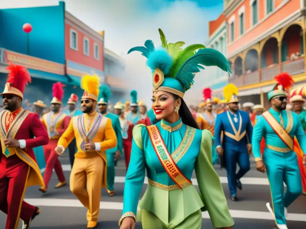 Desfile de Carnaval: Colorido y Vibrante Deslumbrante desfile de carnaval con influencia tonos color carnaval