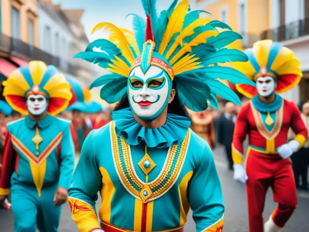 Desfile colorido de Carnaval en Uruguay: influencia de revistas Deslumbrante desfile de carnaval en Uruguay, influencia revistas Carnaval Uruguayo