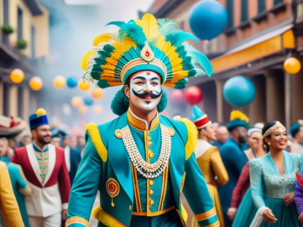 Desfile de Carnaval: Explosión de color y alegría Deslumbrante desfile de Carnaval con nutrición saludable durante el Carnaval