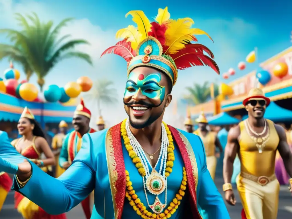 Desfile de Carnaval: alegría y color en movimiento Deslumbrante desfile de Carnaval con nutrición saludable durante el Carnaval