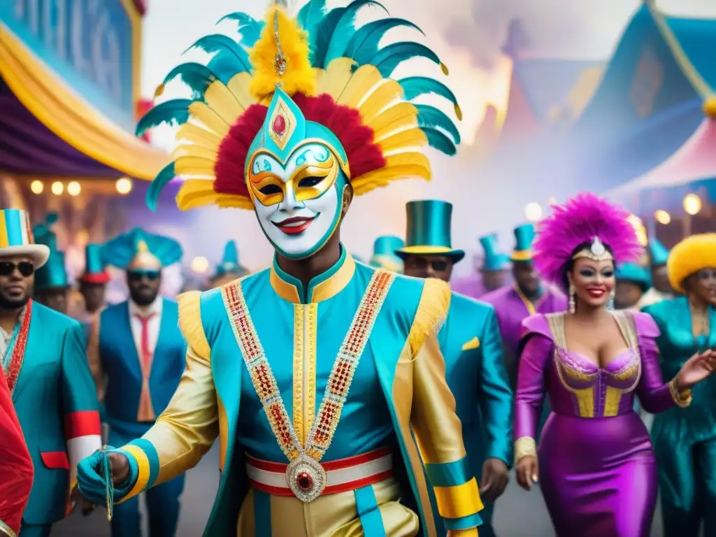 Desfile de Carnaval Futurista: Vestuarios LED y Tecnología Deslumbrante desfile de carnaval con trajes futuristas de tecnología LED en la ciudad