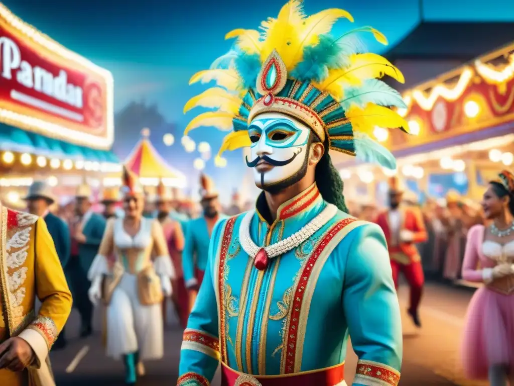 Deslumbrante desfile de Carnaval con trajes LED Deslumbrante desfile de Carnaval con trajes tecnología LED y detalles vibrantes