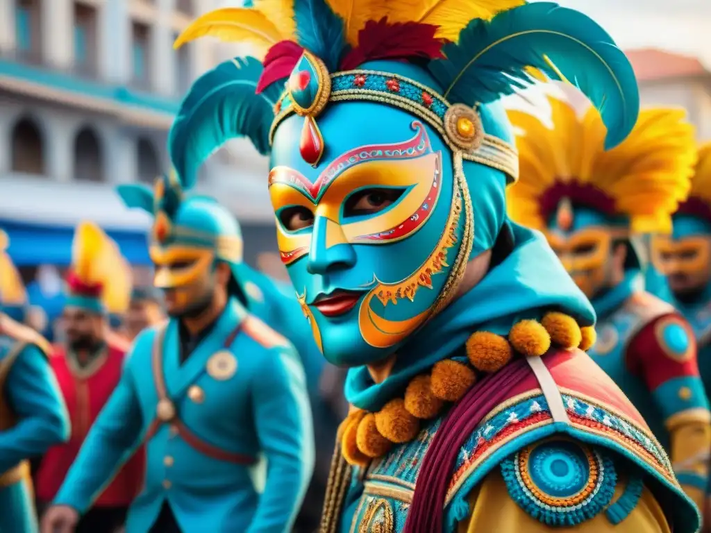 Deslumbrante desfile de Carnaval Uruguayo con máscaras y disfraces 3D