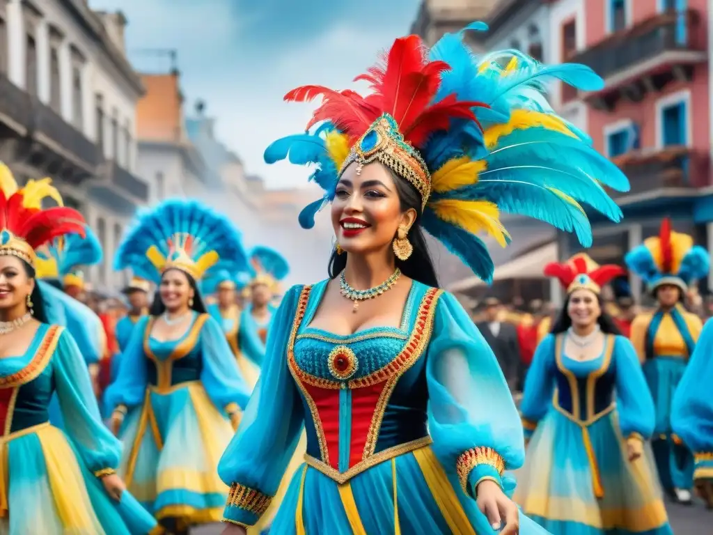 Carnaval Uruguayo: Desfile vibrante y colorido Deslumbrante desfile en el Carnaval Uruguayo festivales internacionales
